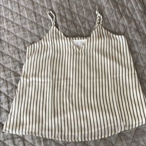 Socialite scallop v neck pin stripe camisole